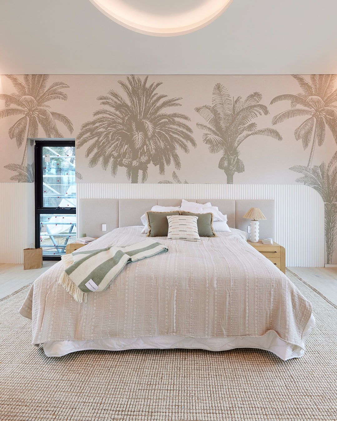 Palm Linen - Khaki | WALLPAPER