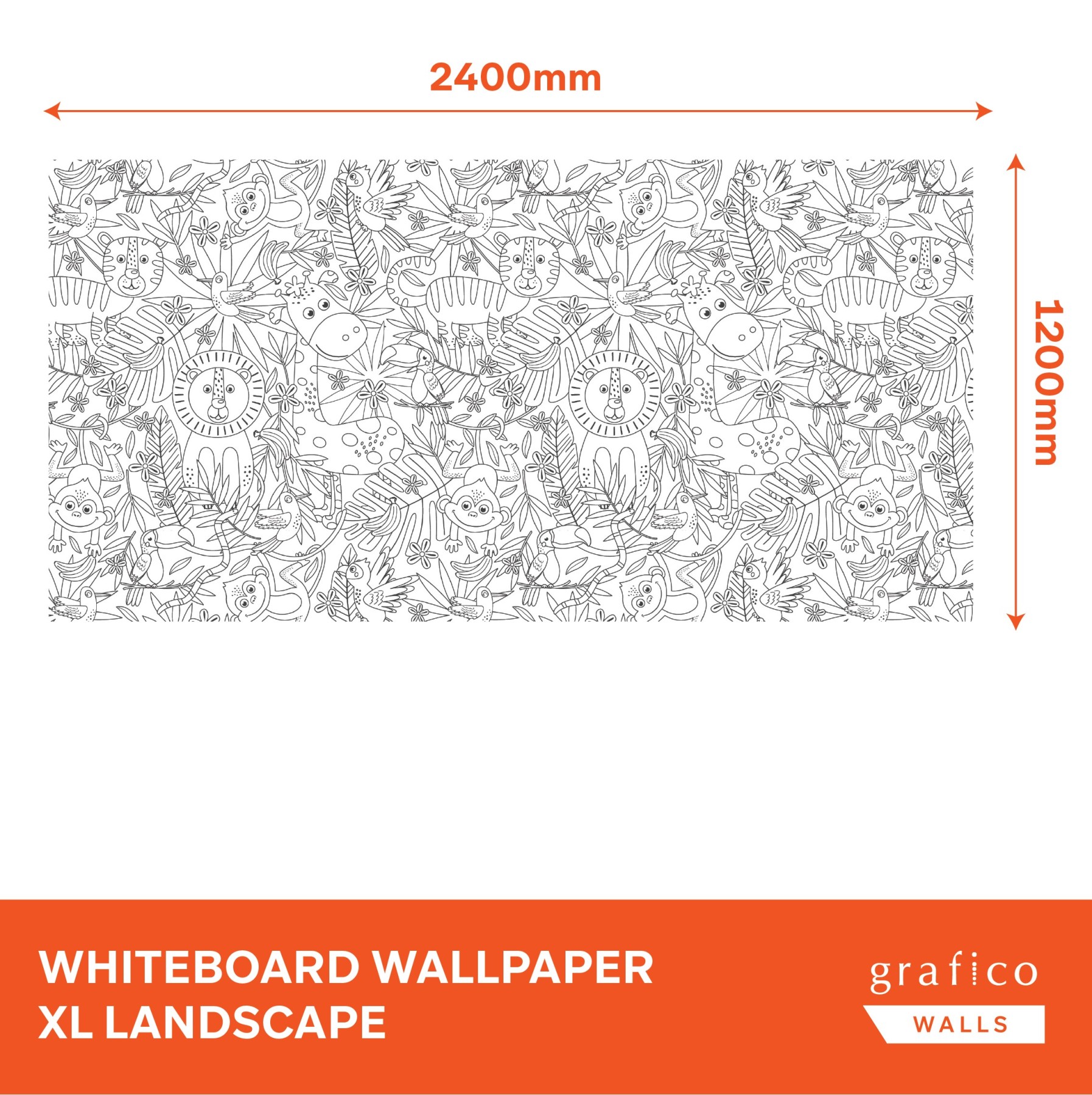 Colour Me - Whiteboard Wallpaper - XL - Landscape - Grafico Group