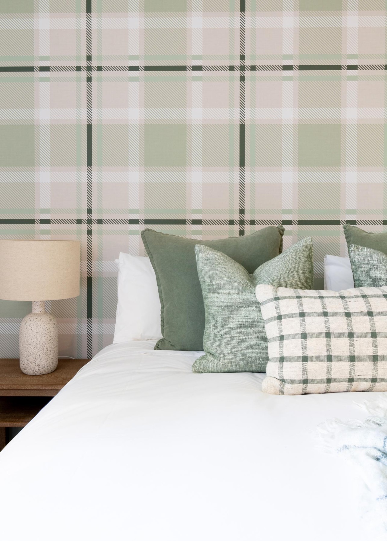 Plaid - Bone & Sage Green-01