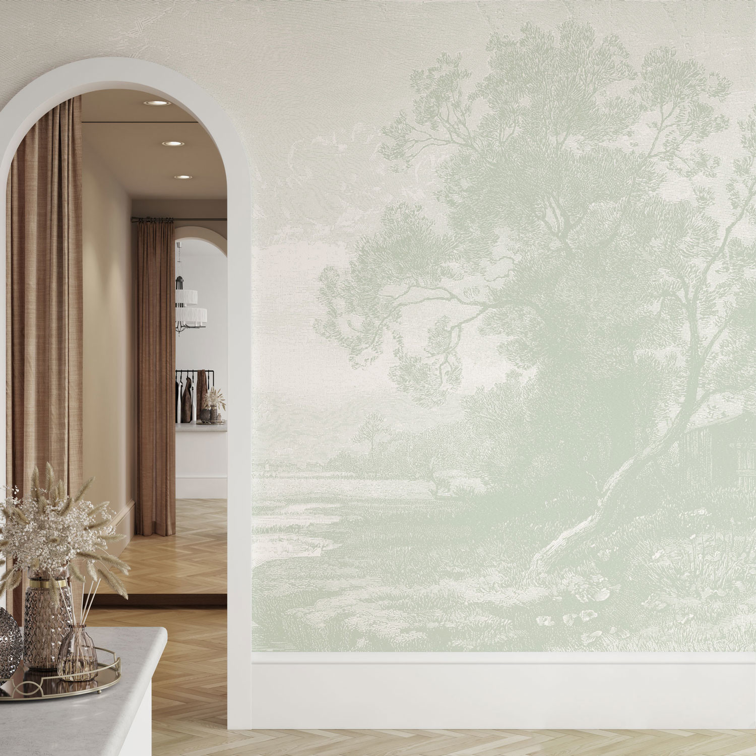 Tranquil Valley - Sage Green | WALLPAPER